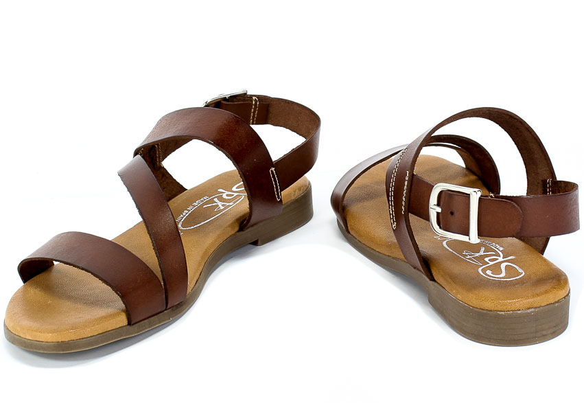Sandały SPK Shoes 2253 Vaquetilla Cuero Brąz Skóra