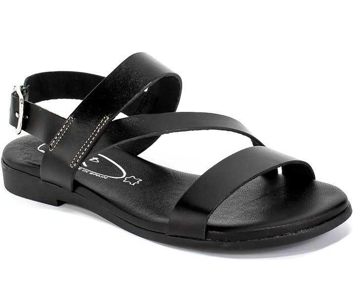 Sandały SPK Shoes 2253 Vaquetilla Negro Czarny Skóra