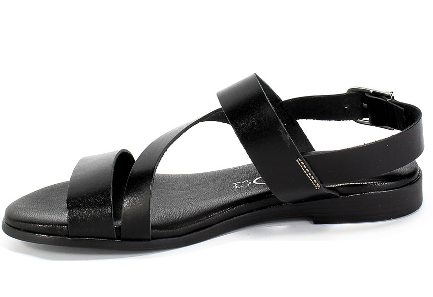 Sandały SPK Shoes 2253 Vaquetilla Negro Czarny Skóra