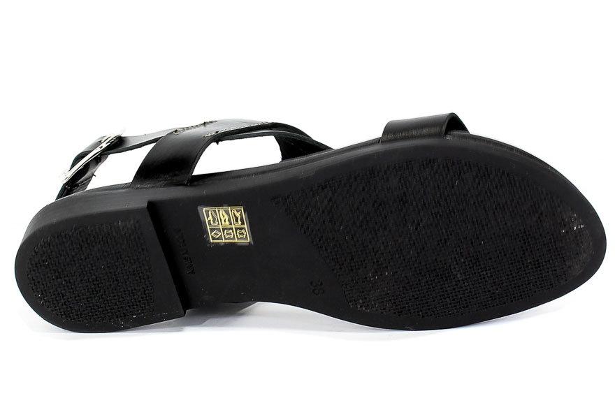 Sandały SPK Shoes 2253 Vaquetilla Negro Czarny Skóra