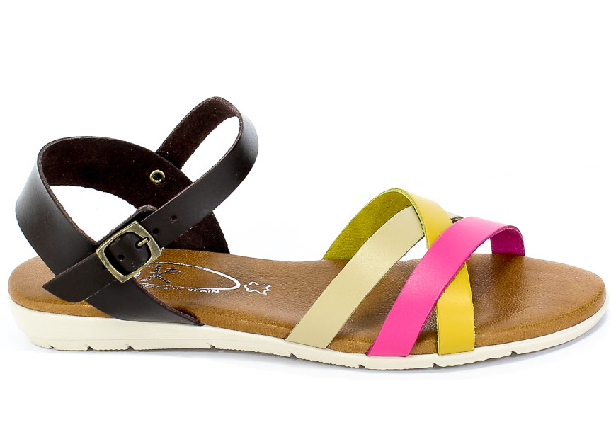 Sandały SPK Shoes 2363 Box Amllo/Fuxia/Aren/M Skóra