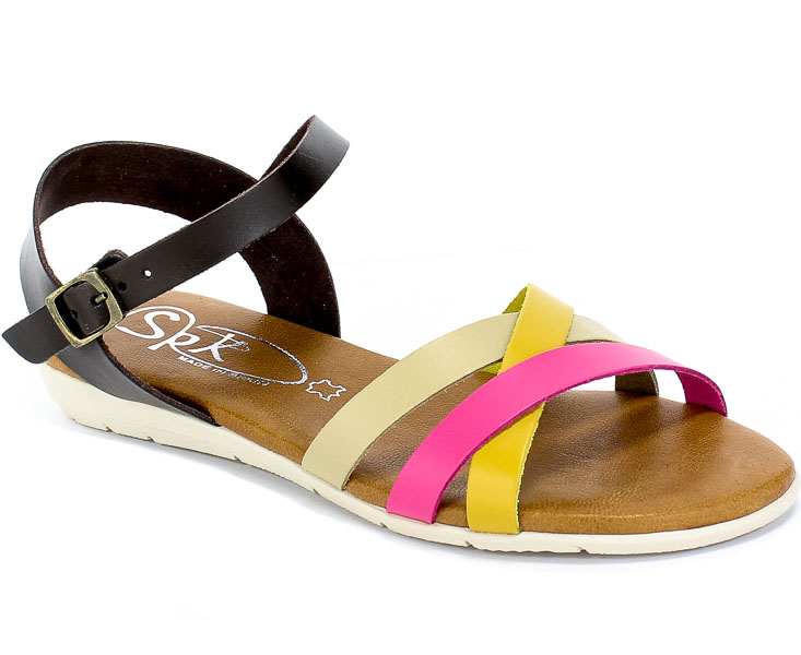 Sandały SPK Shoes 2363 Box Amllo/Fuxia/Aren/M Skóra