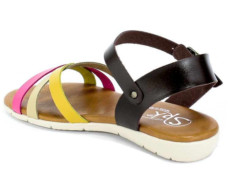 Sandały SPK Shoes 2363 Box Amllo/Fuxia/Aren/M Skóra