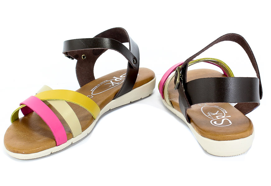 Sandały SPK Shoes 2363 Box Amllo/Fuxia/Aren/M Skóra