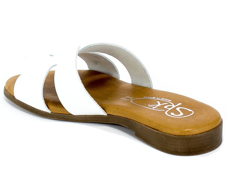Klapki SPK Shoes 2249 Vaquetilla Blanco Biały Skóra