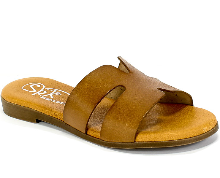 Klapki SPK Shoes 2249 Vaquetilla Terre Brąz Skóra