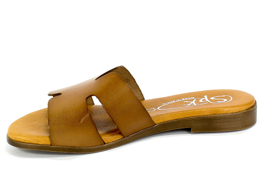 Klapki SPK Shoes 2249 Vaquetilla Terre Brąz Skóra