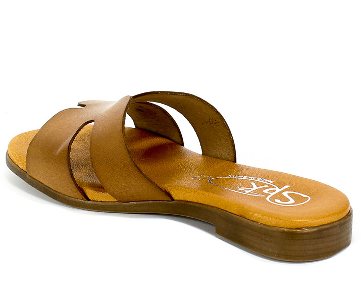 Klapki SPK Shoes 2249 Vaquetilla Terre Brąz Skóra