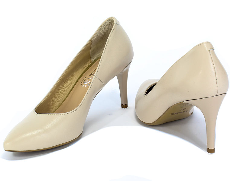 Szpilki Tomex 1632 010 Beż Skóra