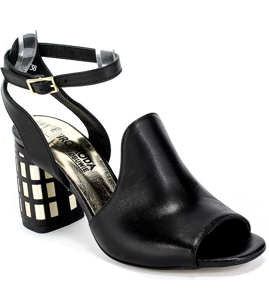 Sandały Euro Moda 20 3247/076-P Czarny/Lico Skóra