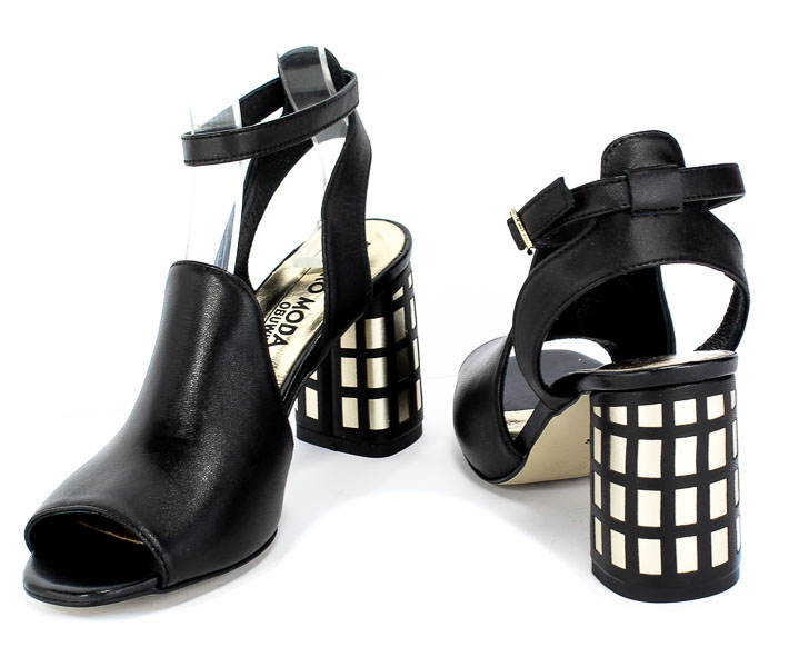 Sandały Euro Moda 20 3247/076-P Czarny/Lico Skóra