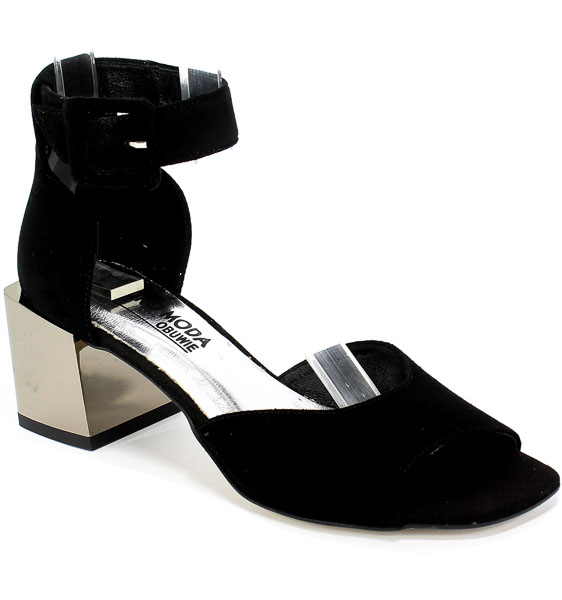 Sandały Euro Moda 20 3319/003-P Czarny Skóra