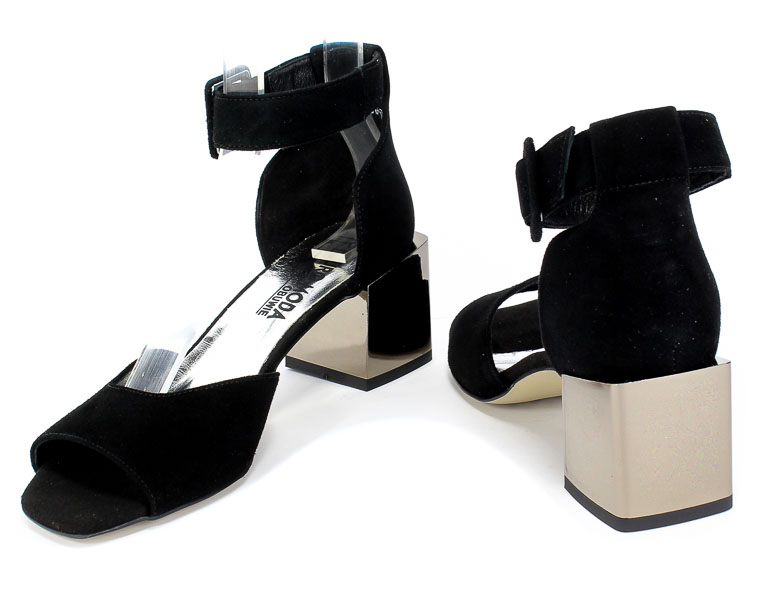 Sandały Euro Moda 20 3319/003-P Czarny Skóra