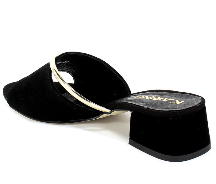 Klapki Euro Moda 20 3399/033-P Czarny Skóra