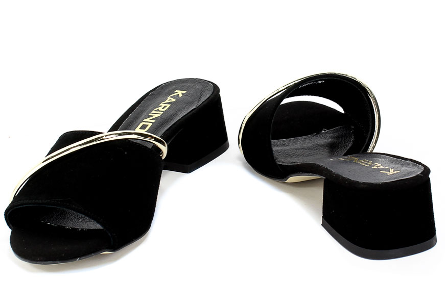 Klapki Euro Moda 20 3399/033-P Czarny Skóra