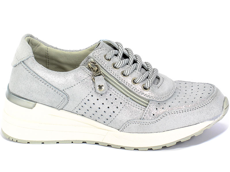 Sneakersy Vinceza 20-8675 SI Srebrny Skóra
