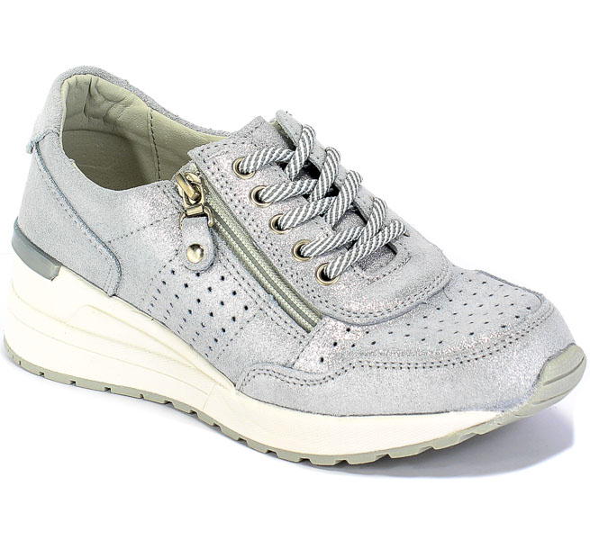 Sneakersy Vinceza 20-8675 SI Srebrny Skóra