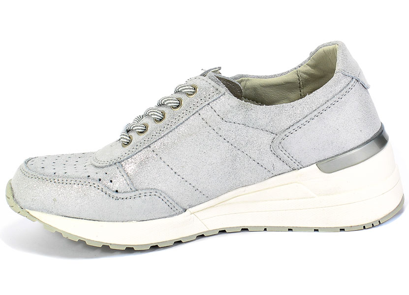 Sneakersy Vinceza 20-8675 SI Srebrny Skóra