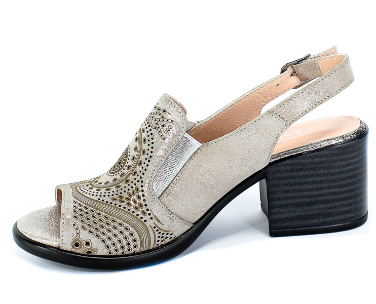 Sandały Lanqier 46C0365 Beige Beż Skóra