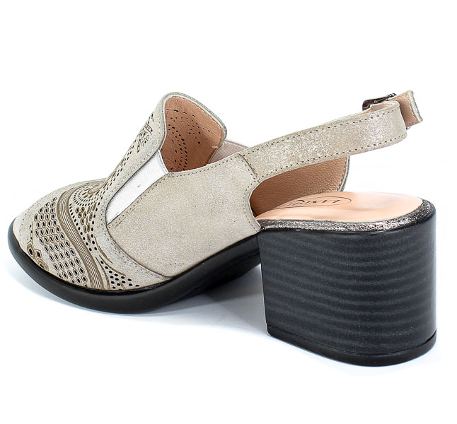 Sandały Lanqier 46C0365 Beige Beż Skóra