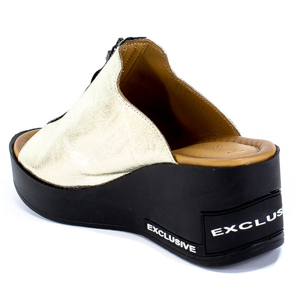 Klapki Emi Romani 1087 77 Złoto Skóra