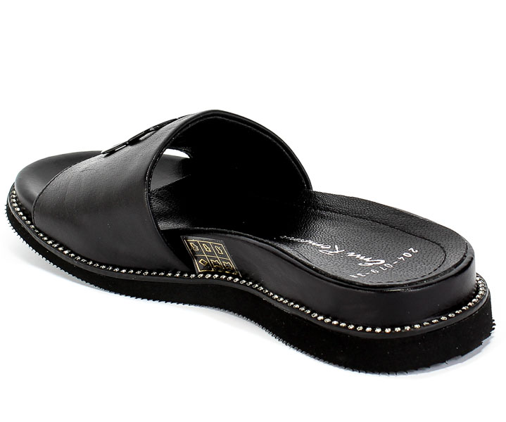 Klapki Emi Romani 204-079 Black Czarny Skóra