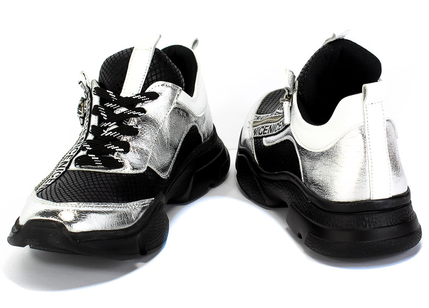 Sneakersy Emi Romani 970-3 R1 Srebro Skóra