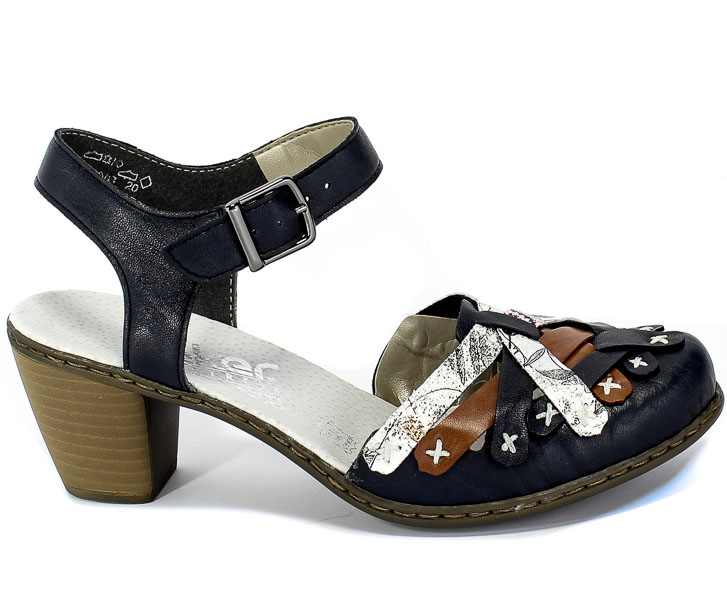 Sandały Rieker 40970-14 Blue Combination Granat