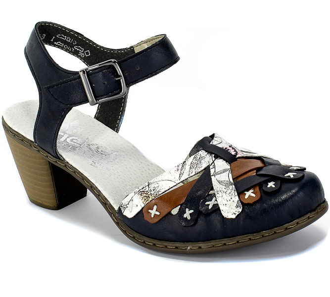 Sandały Rieker 40970-14 Blue Combination Granat