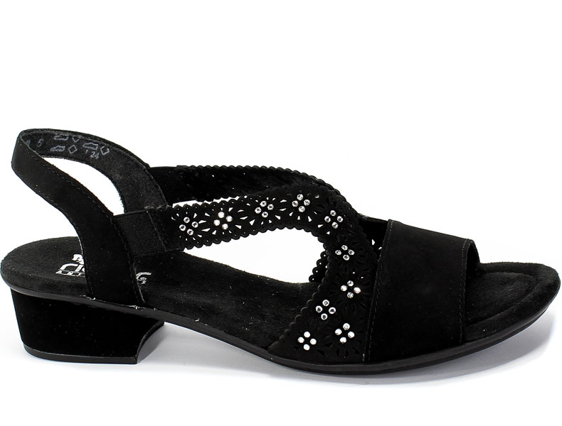Sandały Rieker V6216-00 Black Czarny