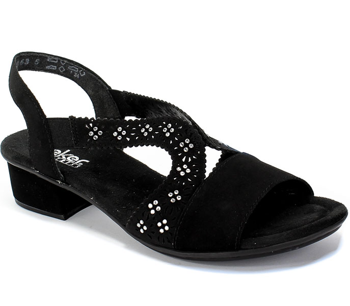Sandały Rieker V6216-00 Black Czarny