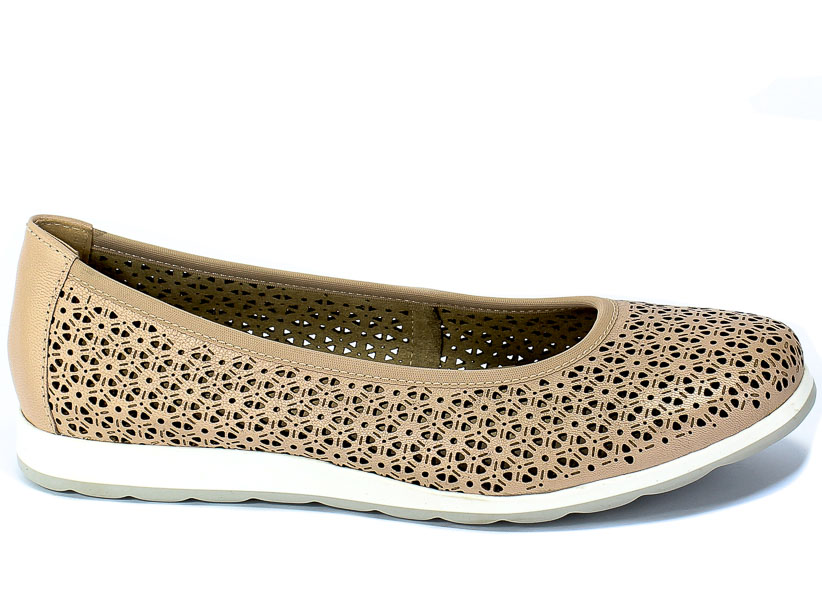 Baleriny Letnie Caprice 9-22159-24 583 Rose Perlato Róż Skóra
