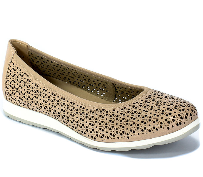 Baleriny Letnie Caprice 9-22159-24 583 Rose Perlato Róż Skóra