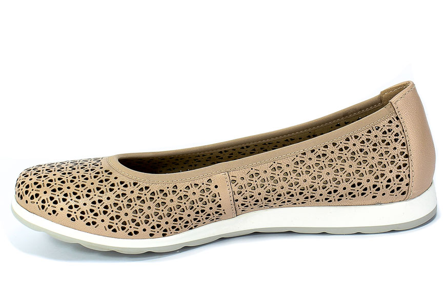 Baleriny Letnie Caprice 9-22159-24 583 Rose Perlato Róż Skóra