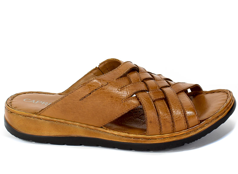 Klapki Caprice 9-27150-24 350 Cognac Nappa Brąz Skóra