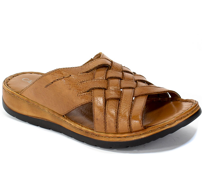 Klapki Caprice 9-27150-24 350 Cognac Nappa Brąz Skóra