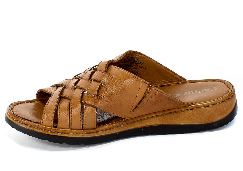 Klapki Caprice 9-27150-24 350 Cognac Nappa Brąz Skóra