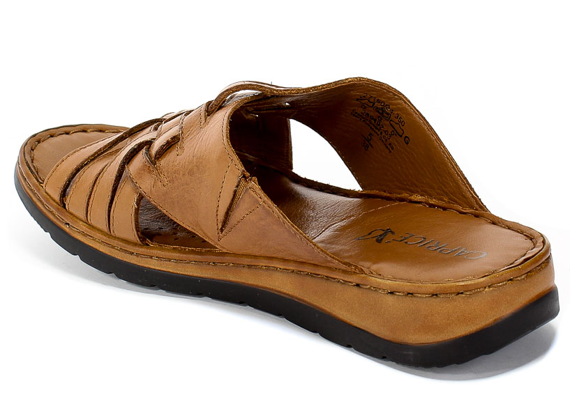 Klapki Caprice 9-27150-24 350 Cognac Nappa Brąz Skóra