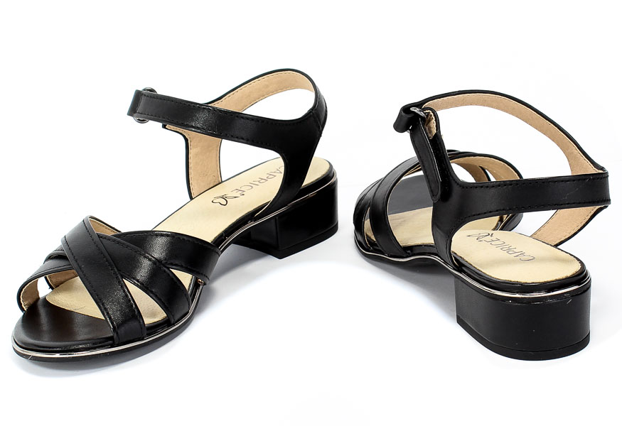 Sandały Caprice 9-28203-24 022 Black Nappa Czarny Skóra