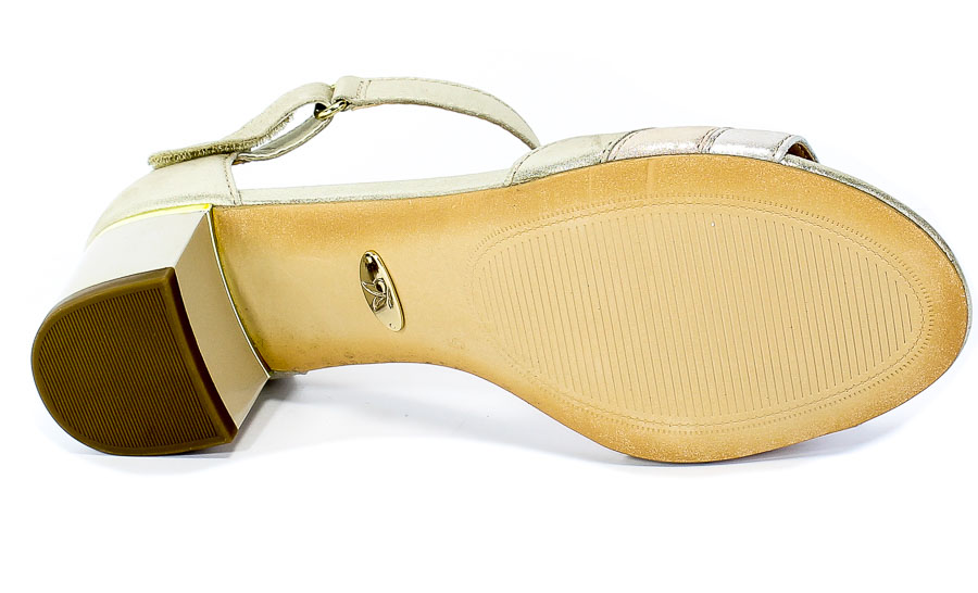 Sandały Caprice 9-28207-24 977 Lt Gold Comb Złoty Skóra