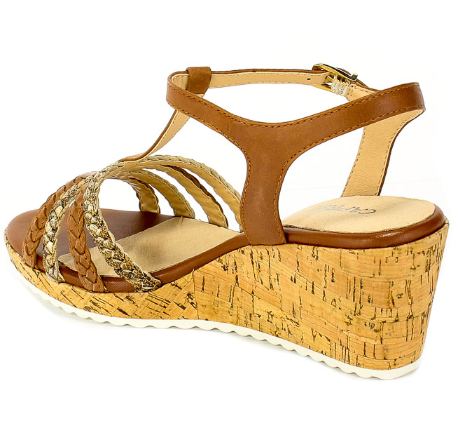 Sandały Caprice 9-28704-24 321 Brandy Comb Brąz Skóra