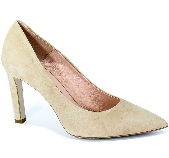 Szpilki Bravo Moda 1785 Beż jansy zamsz