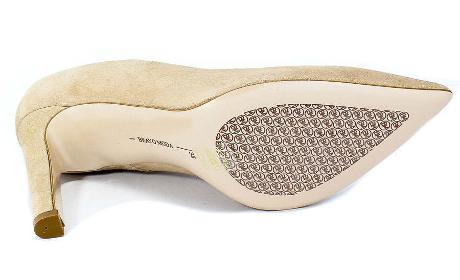 Szpilki Bravo Moda 1785 Beż jansy zamsz
