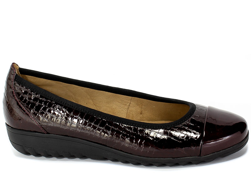 Baleriny Caprice 9-22103-25 538 Bordeaux Cro.C Skóra
