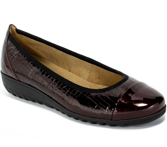 Baleriny Caprice 9-22103-25 538 Bordeaux Cro.C Skóra