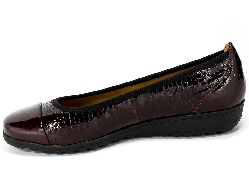 Baleriny Caprice 9-22103-25 538 Bordeaux Cro.C Skóra