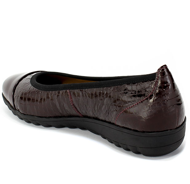 Baleriny Caprice 9-22103-25 538 Bordeaux Cro.C Skóra