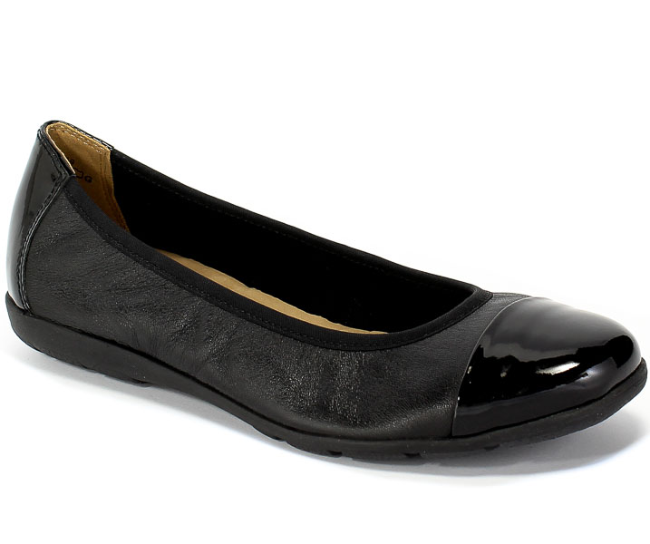 Baleriny Caprice 9-22152-25 019 Black Comb Czarny Skóra