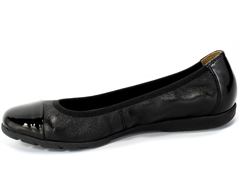 Baleriny Caprice 9-22152-25 019 Black Comb Czarny Skóra