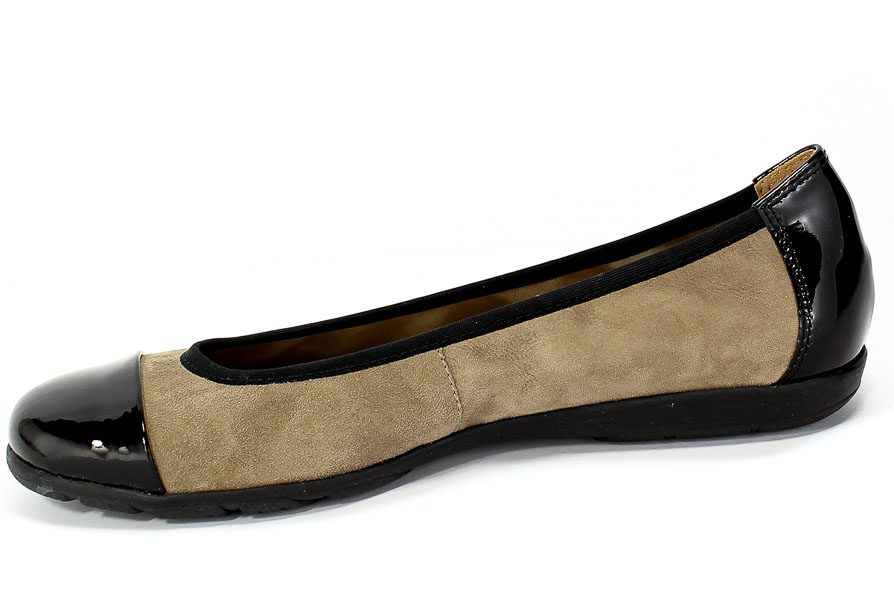 Baleriny Caprice 9-22152-25 345 Taupe Comb Beż Skóra